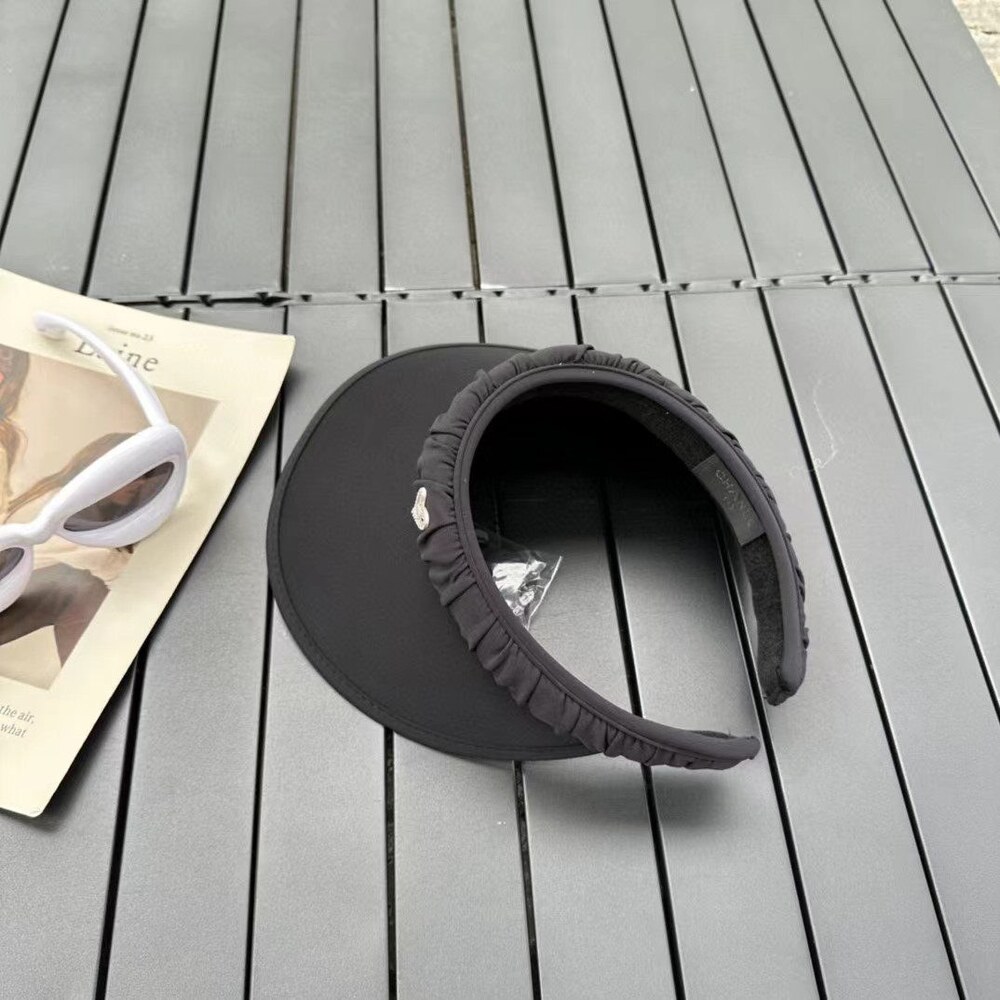 Chanel Ruched Headband Sun Visor in Black - Picture 3 of 8